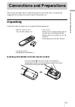 Preview for 11 page of Sony VPL VW50 - SXRD - Projector Operating Instructions Manual