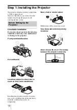 Preview for 12 page of Sony VPL VW50 - SXRD - Projector Operating Instructions Manual