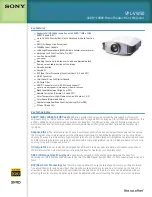 Sony VPL VW50 - SXRD - Projector Specifications preview