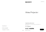 Sony VPL VW520ES Operating Instructions Manual preview