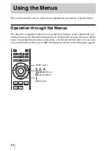 Preview for 40 page of Sony VPL-VW85 - Bravia Sxrd 1080p Home Cinema Projector Operating Instructions Manual