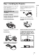 Preview for 13 page of Sony VPL-VW95ES Operating Instructions Manual