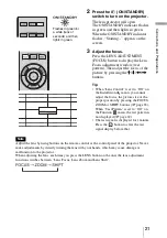 Предварительный просмотр 21 страницы Sony VPL-VW95ES Operating Instructions Manual