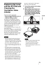 Preview for 75 page of Sony VPL-VW95ES Operating Instructions Manual