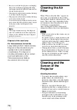 Preview for 78 page of Sony VPL-VW95ES Operating Instructions Manual