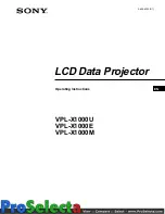 Sony VPL-X1000E Operating Instructions Manual preview