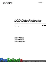 Preview for 1 page of Sony VPL-X600E Operating Instructions Manual