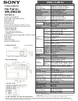 Sony VPLEW225 Service Parts preview