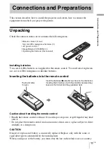 Предварительный просмотр 11 страницы Sony VPLGH10 Operating Instructions Manual