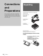 Preview for 6 page of Sony VPLHS20 - Cineza Digital Home Entertainment LCD Projector Operating Instructions Manual