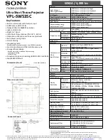 Preview for 1 page of Sony VPLSW535C Service Parts