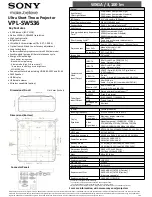 Sony VPLSW536 Service Parts preview