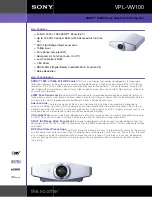 Sony VPLVW100 - Full HD Widescreen Projector Specifications preview