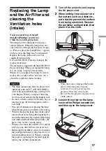 Preview for 57 page of Sony VPLVW40 - SXRD Projector - HD 1080p Operating Instructions Manual