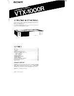 Sony VTX-1000R Operating Instructions Manual preview
