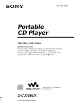 Предварительный просмотр 1 страницы Sony Walkman D-CJ506CK Operating Instructions Manual