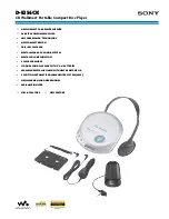 Preview for 1 page of Sony Walkman D-E356CK Specifications