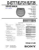 Sony Walkman D-E777 Service Manual предпросмотр