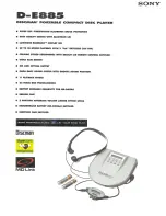 Preview for 1 page of Sony Walkman D-E885 Specification Sheet