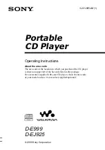 Предварительный просмотр 1 страницы Sony Walkman D-E999 Operating Instructions Manual