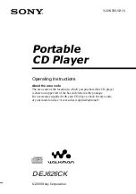 Предварительный просмотр 1 страницы Sony Walkman D-EJ626CK Operating Instructions Manual