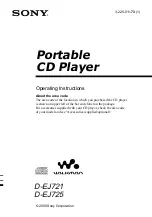 Sony Walkman D-EJ721 Operating Instructions Manual предпросмотр