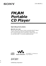 Preview for 1 page of Sony Walkman D-F201 Operating Instructions Manual