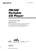 Sony Walkman D-F21 Operating Instructions Manual preview