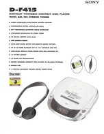 Sony Walkman D-F415 Specification Sheet предпросмотр