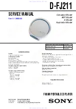 Предварительный просмотр 1 страницы Sony Walkman D-FJ211 Service Manual