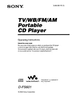 Sony Walkman D-FS601 Operating Instructions Manual предпросмотр