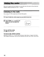 Предварительный просмотр 12 страницы Sony Walkman D-FS601 Operating Instructions Manual