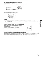 Предварительный просмотр 13 страницы Sony Walkman D-FS601 Operating Instructions Manual