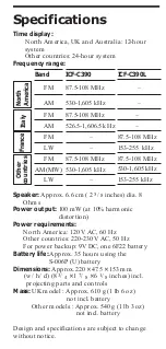 Preview for 5 page of Sony Walkman ICF-C390 User Manual