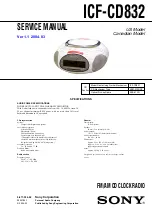 Предварительный просмотр 1 страницы Sony Walkman ICF-CD832 Service Manual