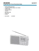 Sony Walkman ICF-M410V Specification Sheet preview