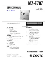 Sony Walkman MZ-E707 Service Manual preview