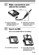 Предварительный просмотр 11 страницы Sony Walkman MZ-G755 Operating Instructions Manual