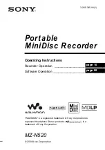 Sony Walkman MZ-N520 Operating Instructions Manual предпросмотр