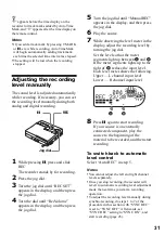 Предварительный просмотр 31 страницы Sony Walkman MZ-N910 Operating Instructions Manual