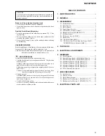 Preview for 3 page of Sony Walkman MZ-NF520D Service Manual