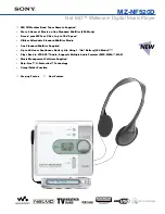 Предварительный просмотр 1 страницы Sony Walkman MZ-NF520D Specifications