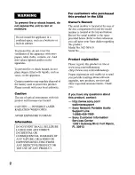 Preview for 2 page of Sony Walkman MZ-NF610 Operating Instructions Manual