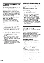 Preview for 102 page of Sony Walkman MZ-R909 Operating Instructions Manual