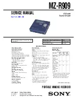 Sony Walkman MZ-R909 Service Manual preview