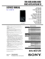 Sony Walkman NW-A805 Service Manual предпросмотр