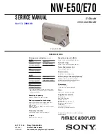 Preview for 1 page of Sony Walkman NW-E50 Service Manual