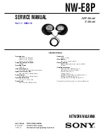 Sony Walkman NW-E8P Service Manual preview