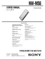 Sony Walkman NW-MS6 Service Manual preview