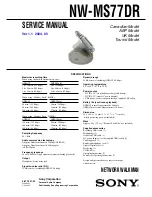 Preview for 1 page of Sony Walkman NW-MS77DR Service Manual